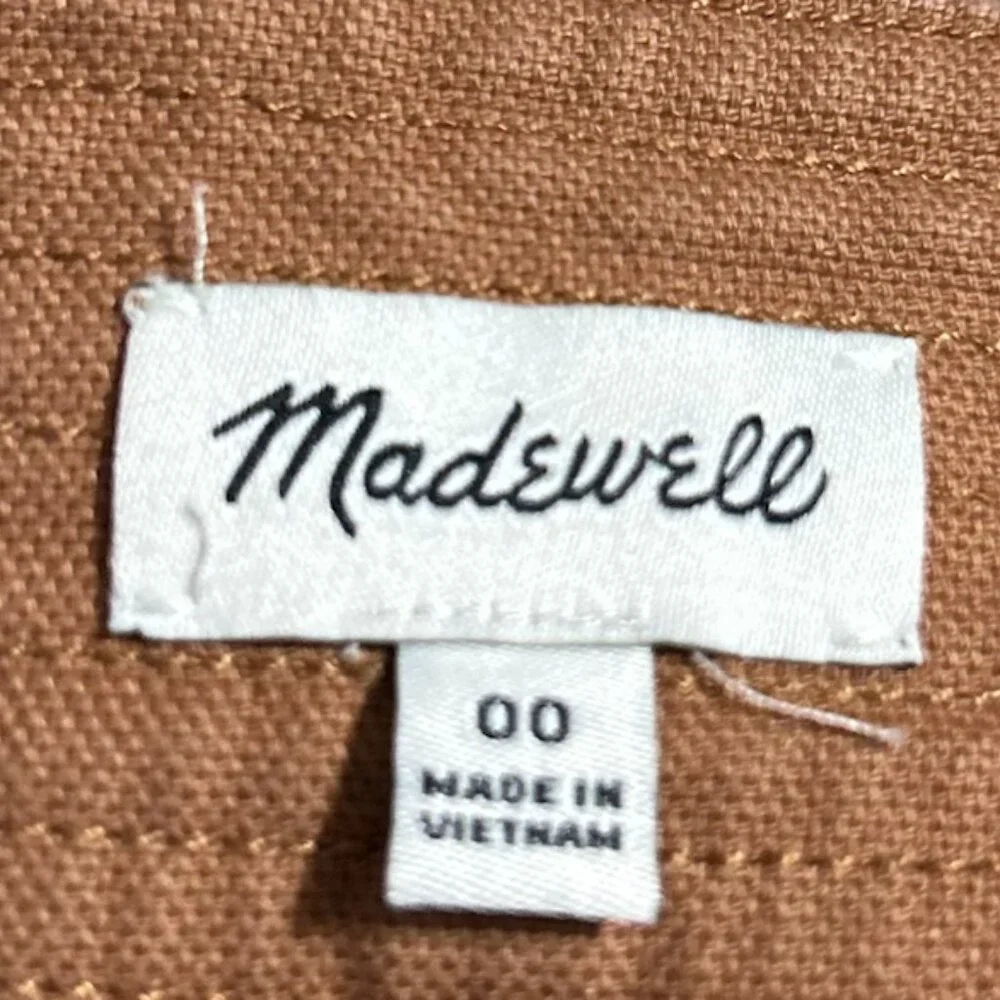 Madewell Rusty Brown Snap Front A-Line Raw Hem Mini Skirt Women's Size 00‎